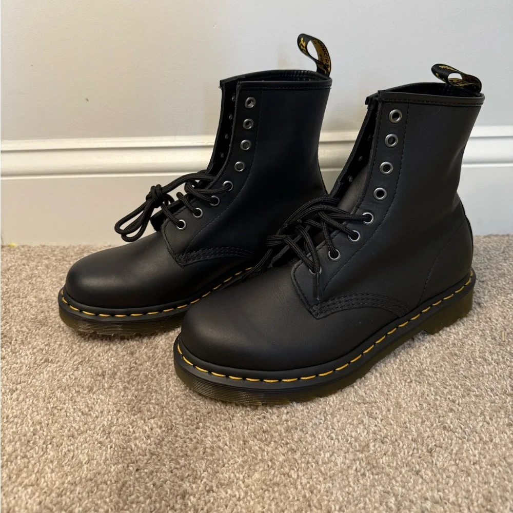 Dr. Martens Black Leather Lace-Up Boots - Picture 2 of 7